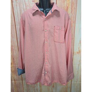 Tommy Bahama Mens Red Gingham Button-Down Shirt XXL Tencel Cotton